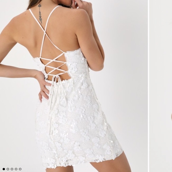 LULU's Chic Bachelorette Engagement Bridal Sexy Chic Sequin Mini Dress - Picture 4 of 5